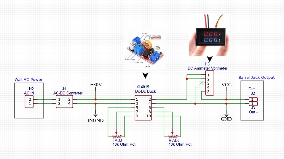 Single channel variable power supply schematic