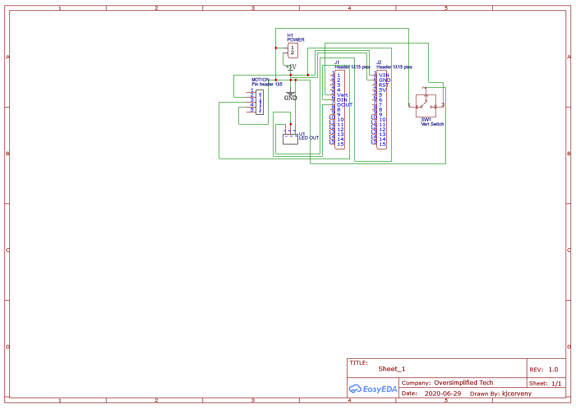 Light PCB v1 schematic