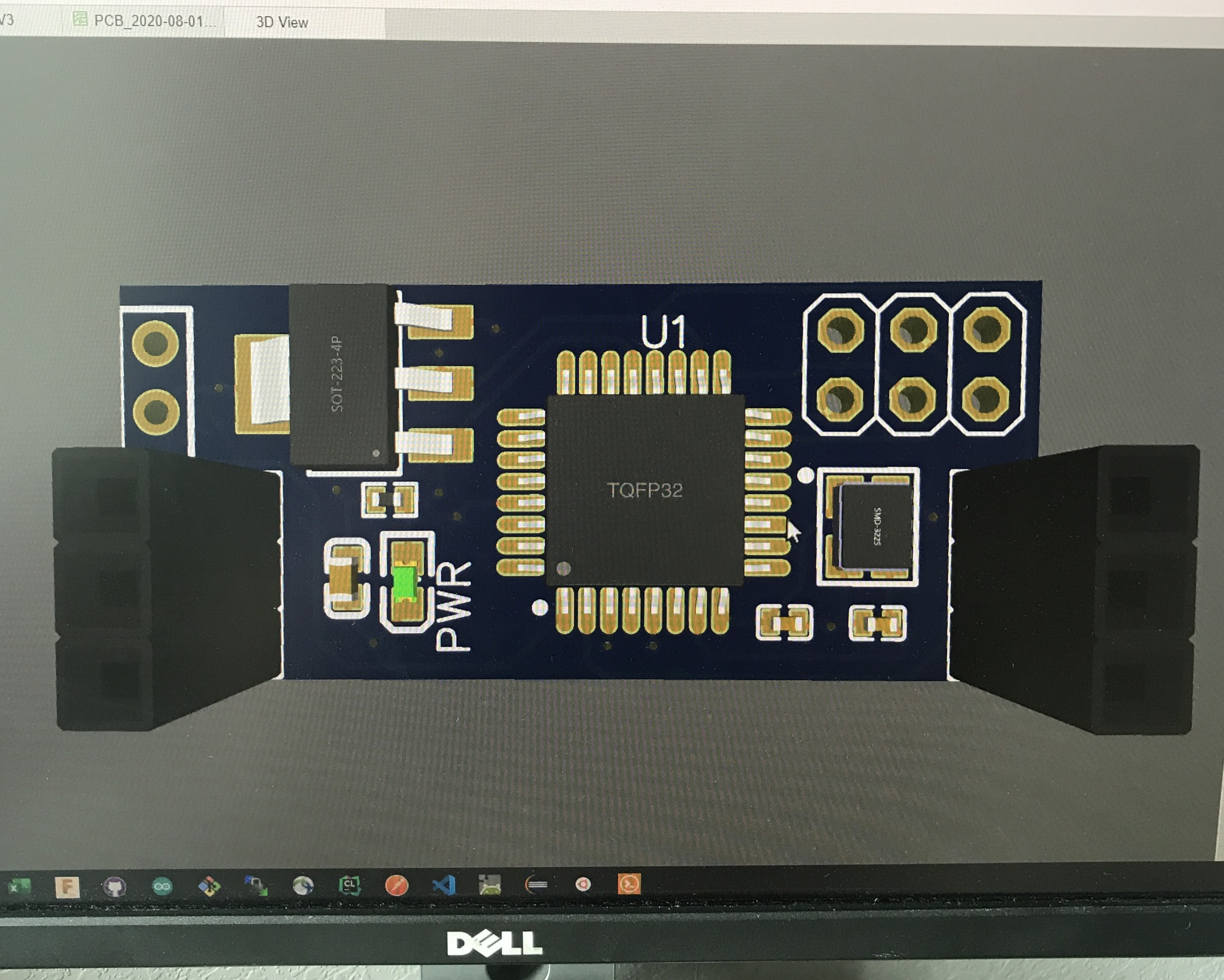 PCB render of light controller v2