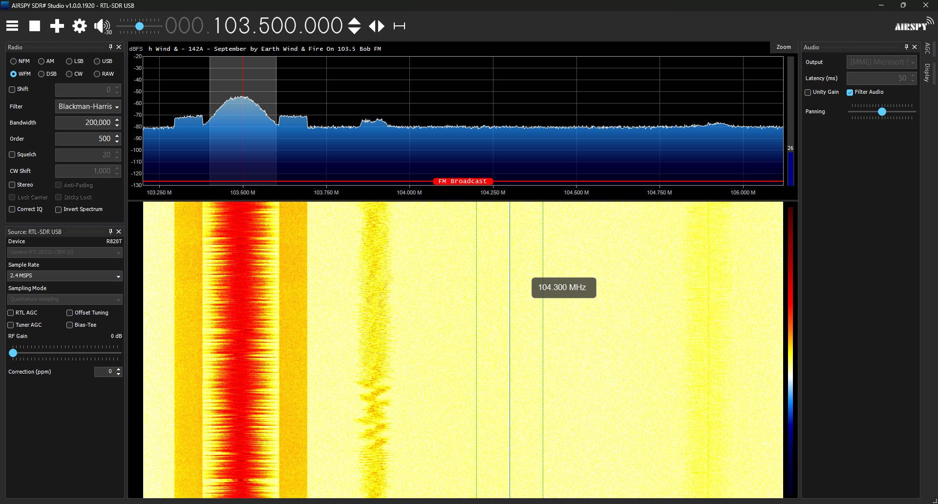 Listening to FM Radio on AirSpy